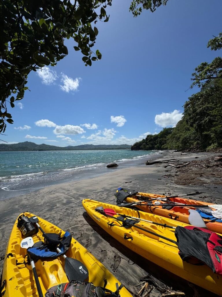 Kayaking tour at Playa Flamingo exploring the Pacific Ocean coastline