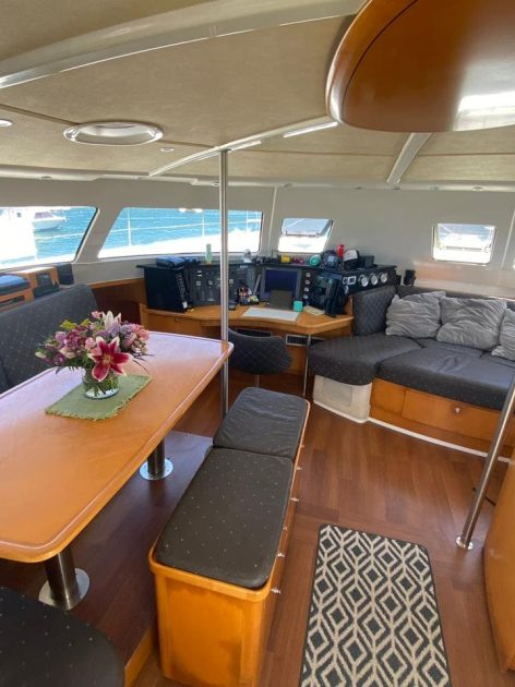 Luxury deck seating area on Tamarindo catamaran tour