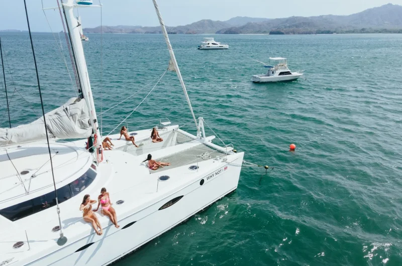 Tamarindo private luxury catamaran tour sailing on the Pacific Ocean in Costa Rica